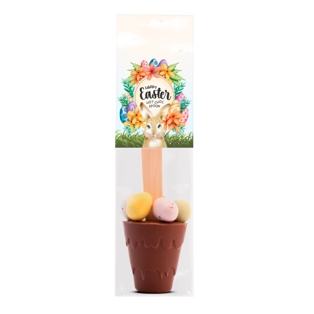 Easter – Eco Info Card – Hot Choc Spoon – with Speckled Eggs